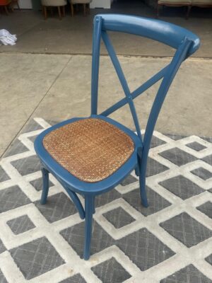 CADEIRA PARIS AZUL - COM ASSENTO DE PALHA